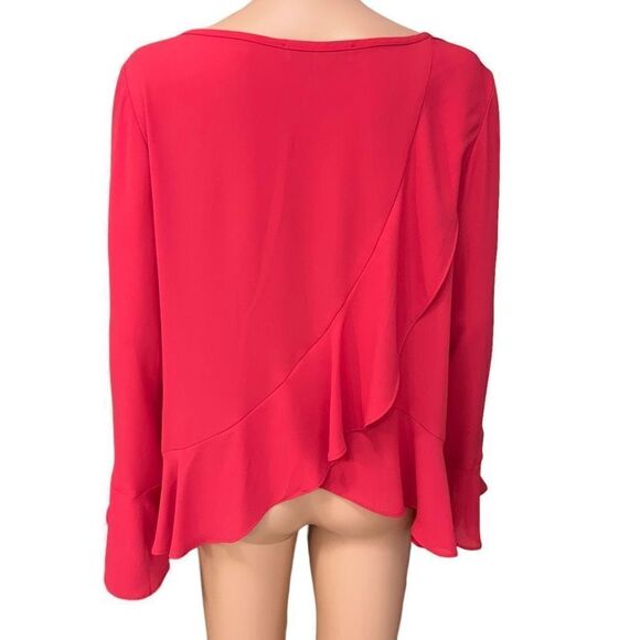 Loft red blouse ruffle detail - hem, cuffs and back size S - Picture 3 of 6